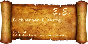 Buchberger Elektra névjegykártya